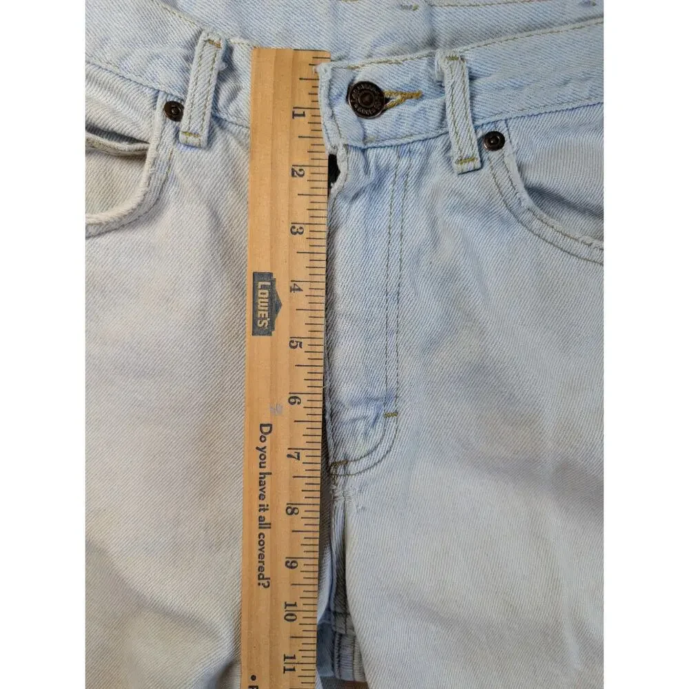 Lee VTG Jean Shorts Mens 32 Light Wash Distressed Y2K Made in USA Jorts Baggy